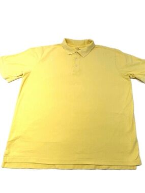 Croft & Barrow Men's Light Yellow Short Sleeve Polo Shirt - Size L Tall (EUC)